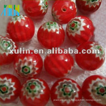 chevron trade beads 10mm rojo